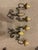 1900s Two-Arm French Wall Sconces With Gold-Leafed Bobeches - Pair For Sale In Indianapolis - Image 6 of 15