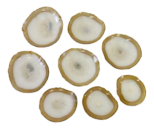 Set of Eight Quartz Crystal Geode Geologic Specimen Bowls