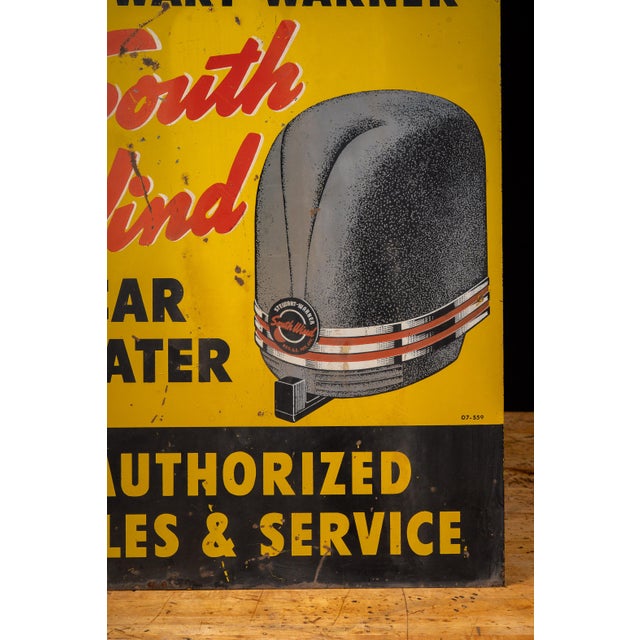 Mid 20th Century Vintage Double-Sided Painted Metal Stewart-Warner Dealership Advertising Sign For Sale - Image 5 of 12