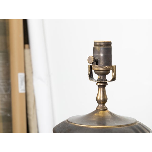 Mid 20th Century Asian Midcentury Bronze Urn-Shaped Table Lamps with Rooster and Meander - Pair For Sale - Image 9 of 9