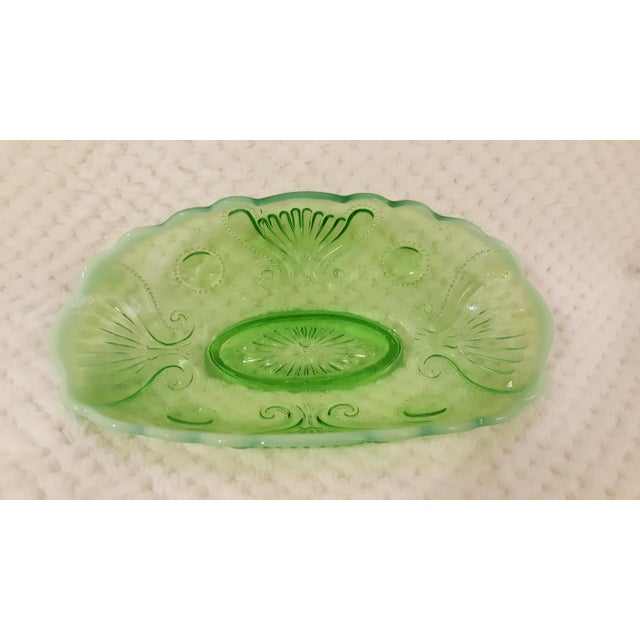 This is a rare beautiful antique glass dish. It has zero flaws and years of life left! Pattern: Jewel and Fan Jefferson...