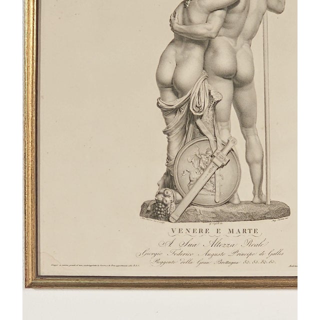 Paper Pair of Engravings of Mars and Venus, Italy Circa 1880 For Sale - Image 7 of 7