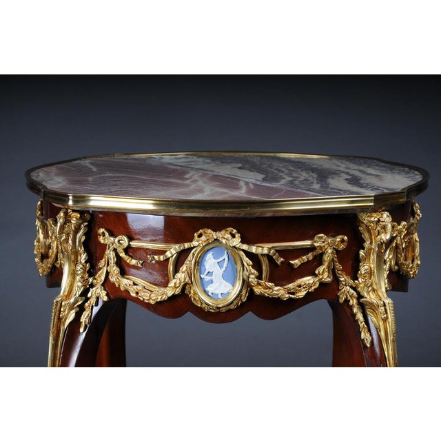 Louis XV Side Table in Bronze, Marble & Beech For Sale - Image 6 of 18
