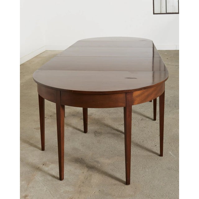 Kittinger English Georgian Style Banquet Dining Table With Demilune Ends For Sale - Image 4 of 12