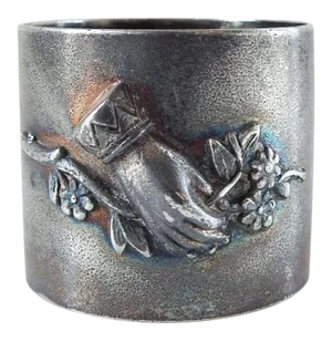 Antique Silverplate Figural Hand Napkin Ring