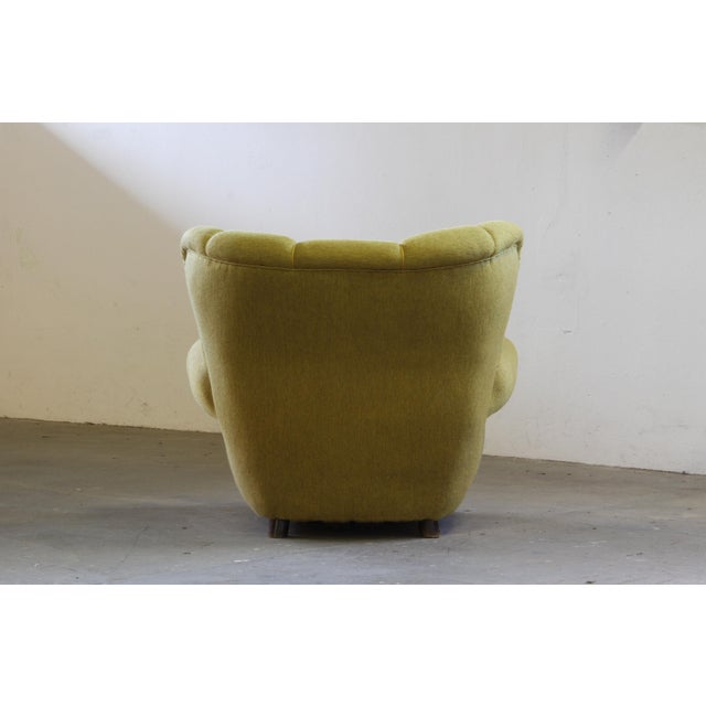 1930s Vintage Large Upholstered Easy Chair Denmark, 1930s For Sale - Image 5 of 18