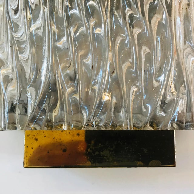 Mid-Century Modern Maison Arlus French 1960s Glass Wall Light For Sale - Image 3 of 12