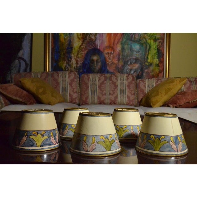 Vintage Portuguese Chandelier Fábrica Sant'Anna Ceramic Art 5 Light W/Chain For Sale - Image 15 of 15