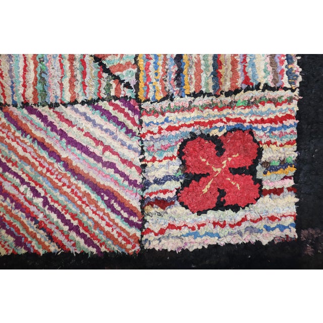 Mid 20th Century Square American Hooked Scatter Rug For Sale - Image 9 of 18