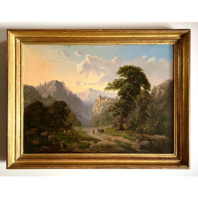 Loos, M., Romantic Landscape, 1874, Oil on Canvas, Framed For Sale - Image 10 of 10
