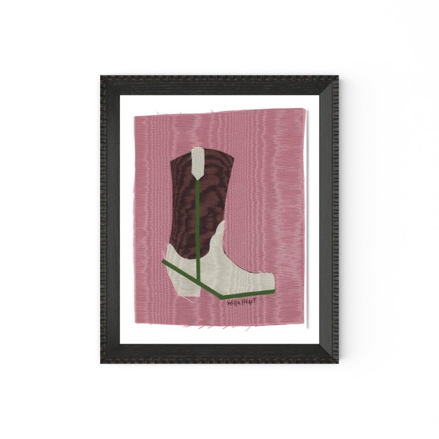 Not Yet Made - Made To Order Birdie the Cowboy Boot by Willa Heart in Brimfield Black Frame, Mini Art Print For Sale - Image 5 of 5