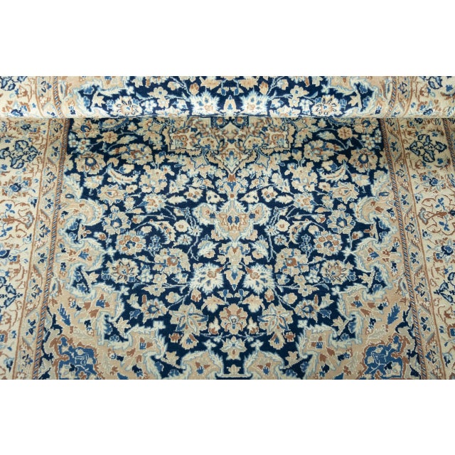 Hand-Knotted Nain 9LA Oriental Rug with Silk Content For Sale - Image 10 of 13