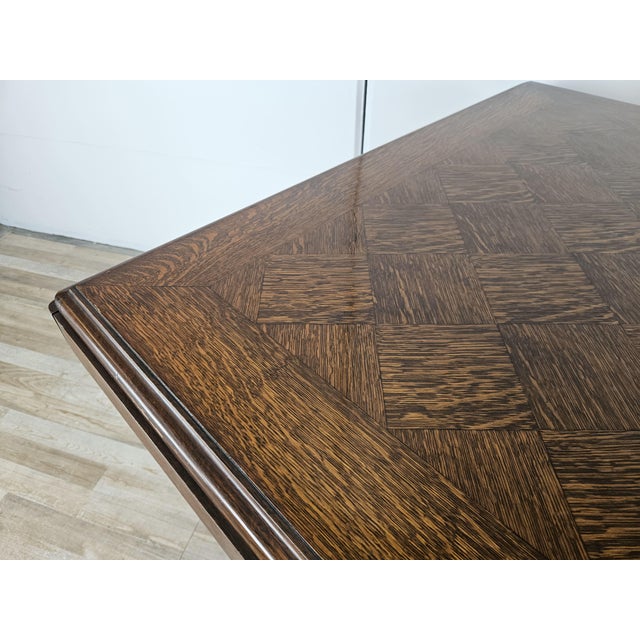 Art Deco Style Geometric Oak Table with Side Extensions, 1950 For Sale - Image 4 of 18