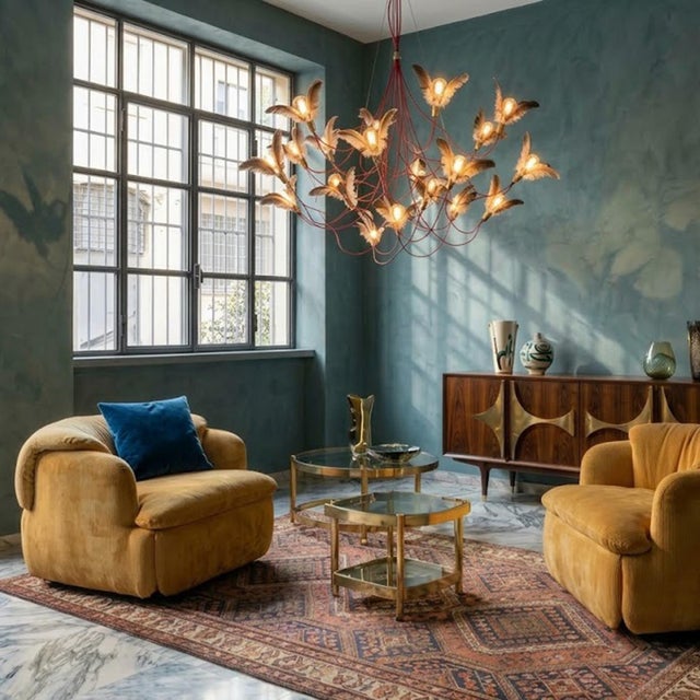 This pair of “Confidential” lounge chairs was designed by Alberto Rosselli for Saporiti Italia in 1972. Rosselli was an...