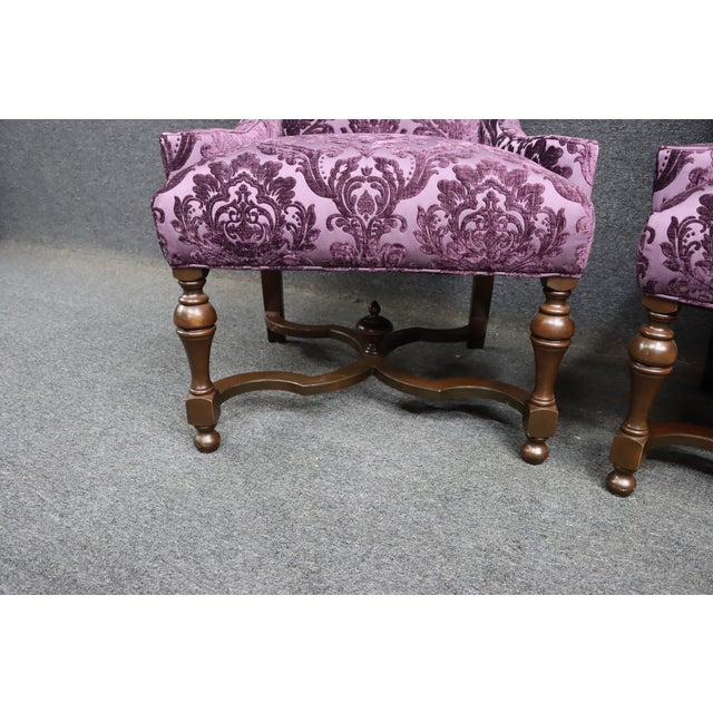 Pair of William & Mary Style Wingback Chairs For Sale - Image 9 of 16