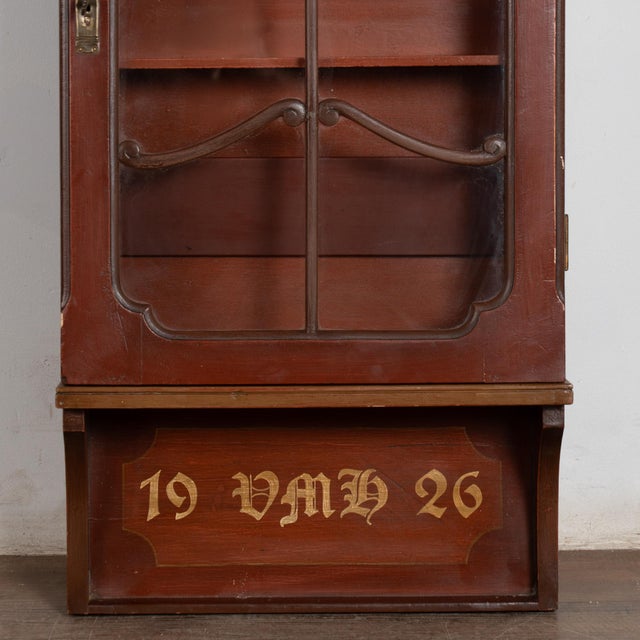 20th Century Hand-Painted Hanging Display Cabinet Dated 1926 For Sale - Image 6 of 7