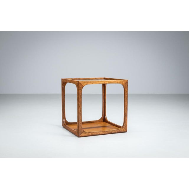 1960s Side Table in Rosewood with Smoked Glass Top by Jacob Brink, 1960s For Sale - Image 5 of 13