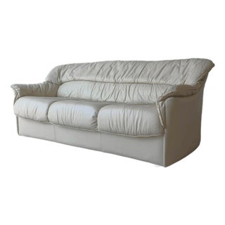 1980s Post Modern Italian Leather Sofa For Sale