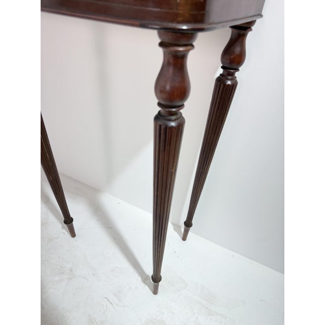 Brown Italian Console Table with Marble Top, 1950s For Sale - Image 8 of 11