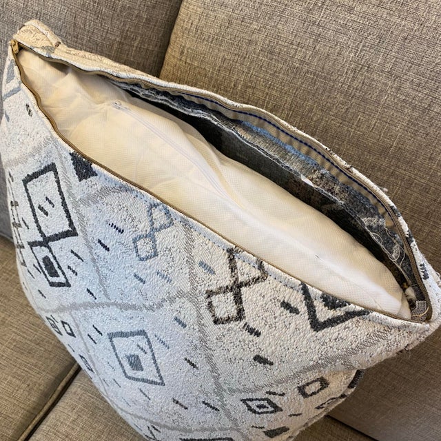 Modern Neutral Geometric Tribal Design Woven Throw Pillows-Set of Two For Sale - Image 4 of 12