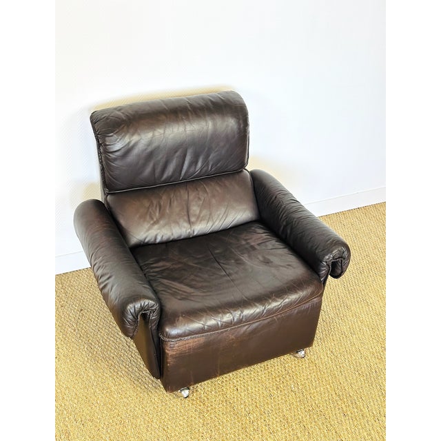 Scandinavian Modular Leather Sofa and Armchair, 1960s, Set of 4 For Sale - Image 17 of 18