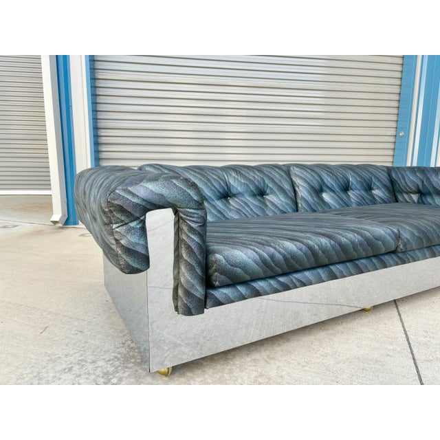 Metal 1970s Mid Century Chrome Sofa by Milo Baughman For Sale - Image 7 of 12