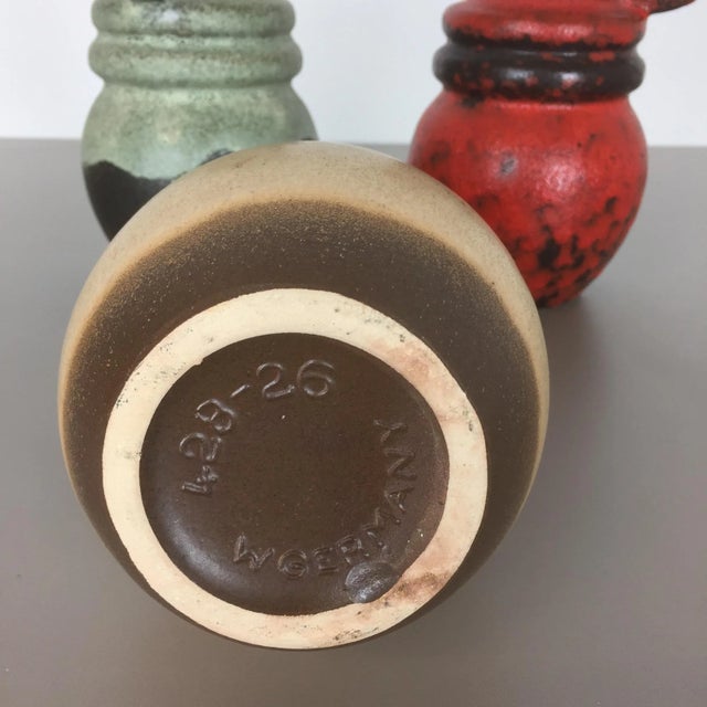 Vintage Fat Lava Vienna Vases from Scheurich, 1970s, Set of 3 For Sale - Image 4 of 14