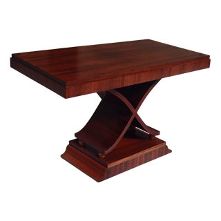 Art Deco Console Table with X-Shaped Legs, 1930s For Sale