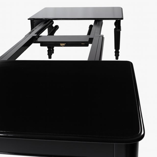 Wood Black Lacquer Walnut Dining Table For Sale - Image 7 of 8