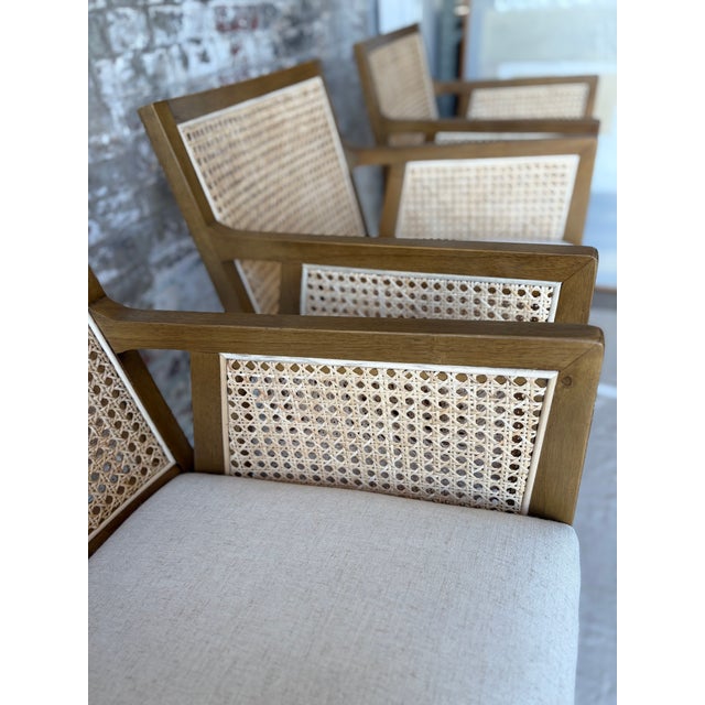 Wood Wood and Cane Bar Stools (Set of 3) For Sale - Image 7 of 13