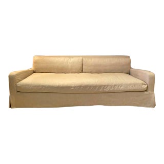 Restoration Hardware Belgian Track Arm Down Sofa in Natural Linen Sh134-06 For Sale