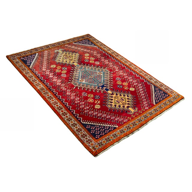 Mid-Century Modern Shiraz Orientteppich Rug For Sale - Image 3 of 10