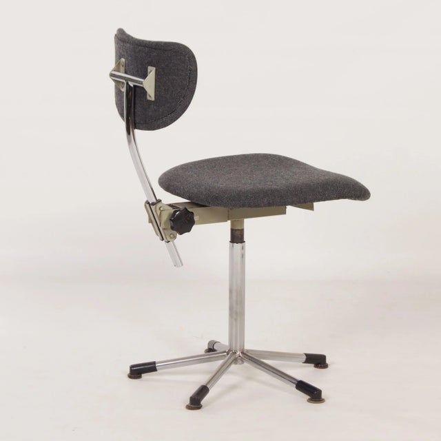 Textile Vintage Grey Desk Chair, 1960s For Sale - Image 7 of 12