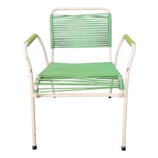 Vintage Green Spaghetti Armchair, 1970s For Sale