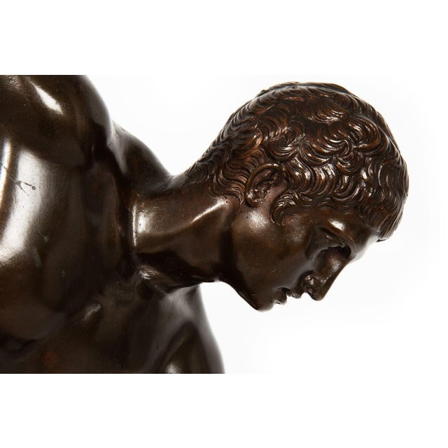 Antique Italian Grand Tour Bronze Sculpture “Disc Thrower” or Discobolus For Sale - Image 6 of 18