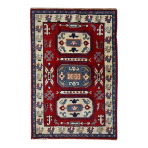 1970s Handmade Vintage Caucasian Kazak Rug 4' X 6'