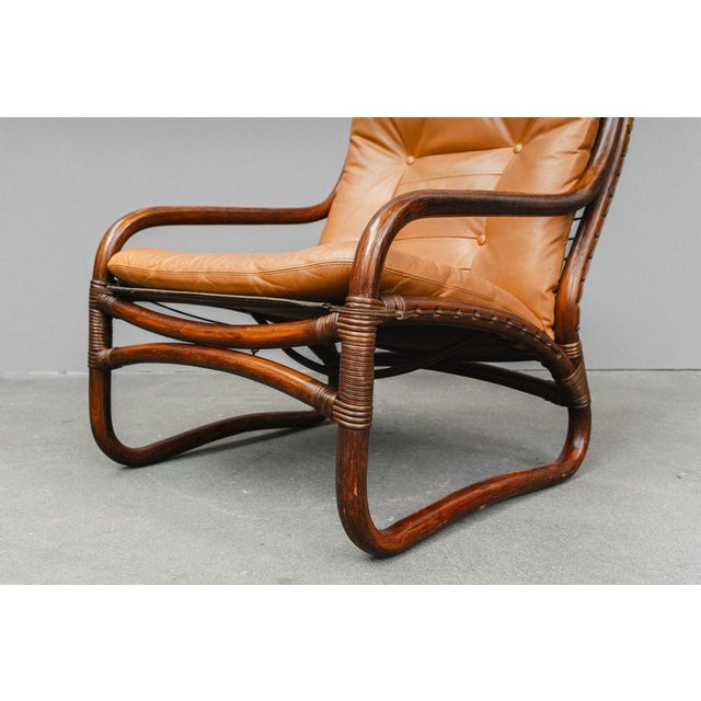 Mid-Century Leather Lounge Chair For Sale - Image 15 of 16