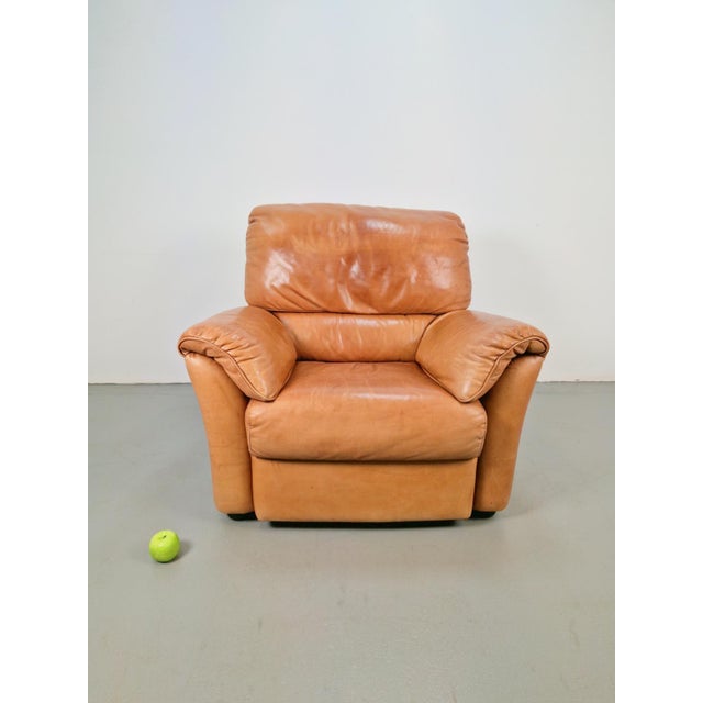 Calf Leather Lounge Chair from Natuzzi, Italy, 1990s For Sale - Image 10 of 15