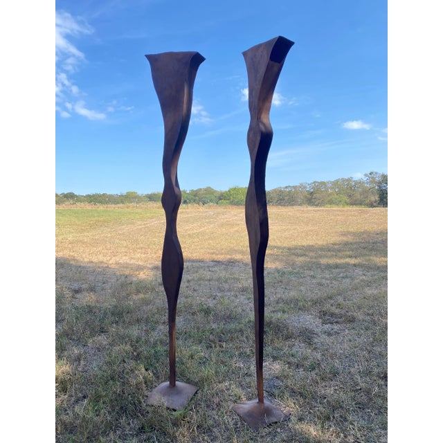 Metal Welded Steel Sculptures (After Serra), a Pair For Sale - Image 7 of 18