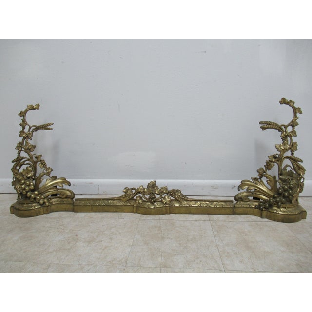 Vintage 3 Piece Gold Gilt French Regency Fireplace Sender Set For Sale - Image 11 of 11