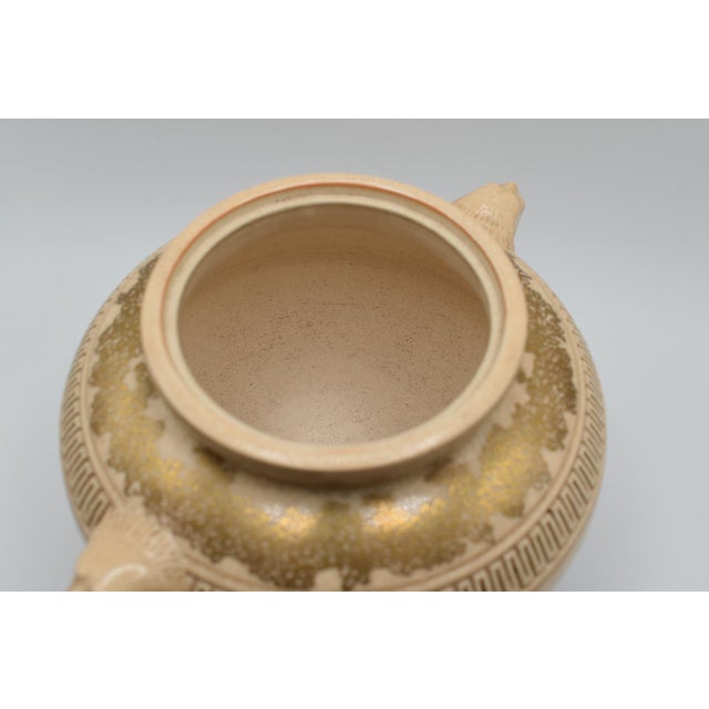 Cream Japanese Satsuma Tripod Flower Censer Meiji Period For Sale - Image 8 of 14
