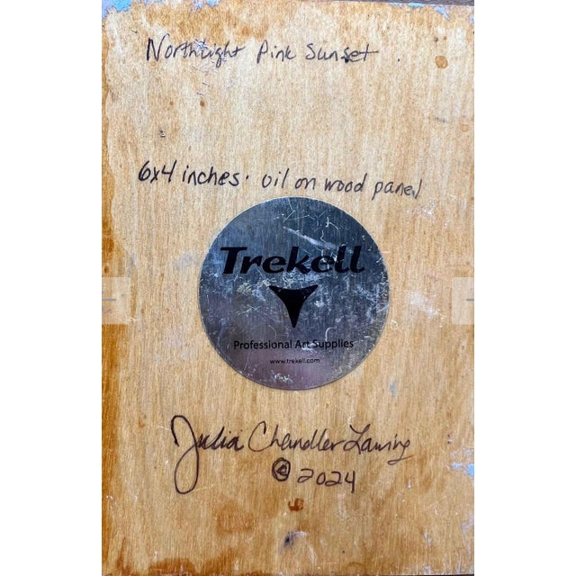 Pink North Light, Pink Sunset, Original Painting by Julia Lawing, Framed For Sale - Image 8 of 9