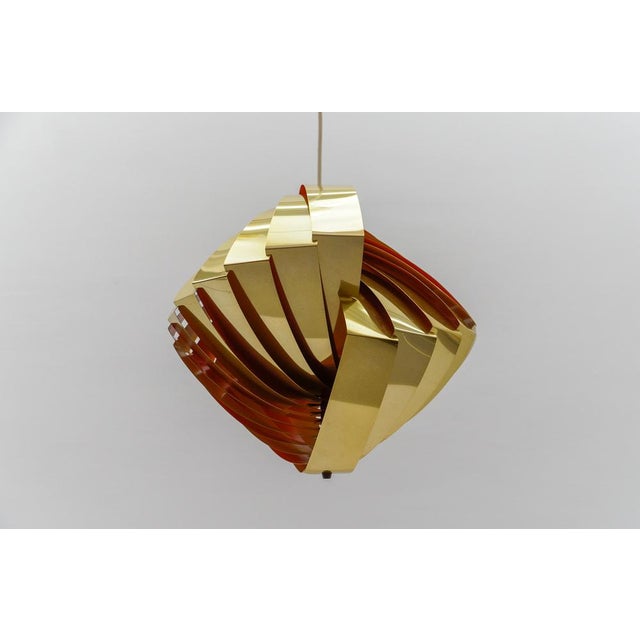 Danish Conch Pendant Lamp in Glass and Metal by Louis Weisdorf for Lyfa, Denmark, 1960s For Sale - Image 9 of 16