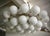 Mid-Century Modern Murano White Art Glass and Brass Chandelier, 2000 For Sale - Image 6 of 9
