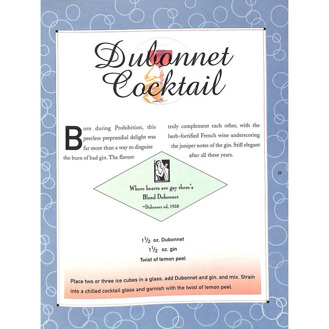 "Vintage Cocktails: Authentic Recipes and Illustrations From 1920-1960" 1999 Waggoner, Susan and Markel, Robert For Sale - Image 10 of 13