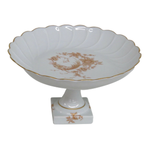 Limoges France Porcelain Gold Gilt Compote Fruit Centerpiece Bowl 2410b