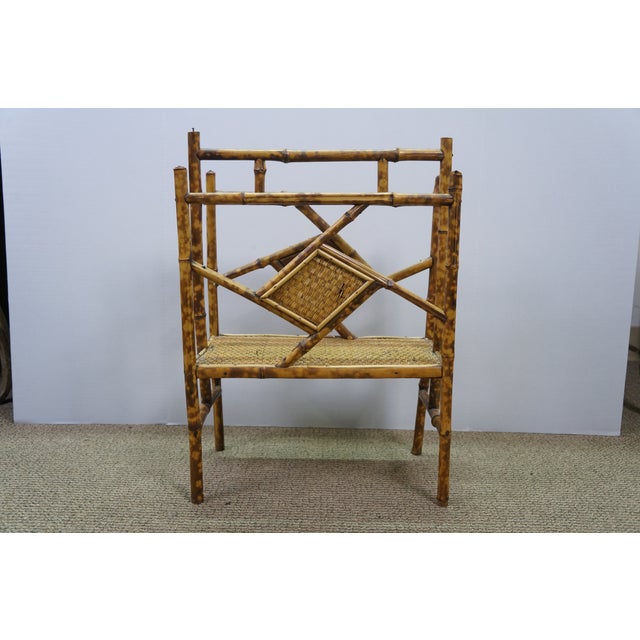 Antique Victorian Bamboo Divided Magazine Storage Rack 23" For Sale - Image 4 of 18