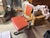 Incredible condition Shaw-Walker office chair with brushed aluminum frame and wodden armrests and backrest supports. The...