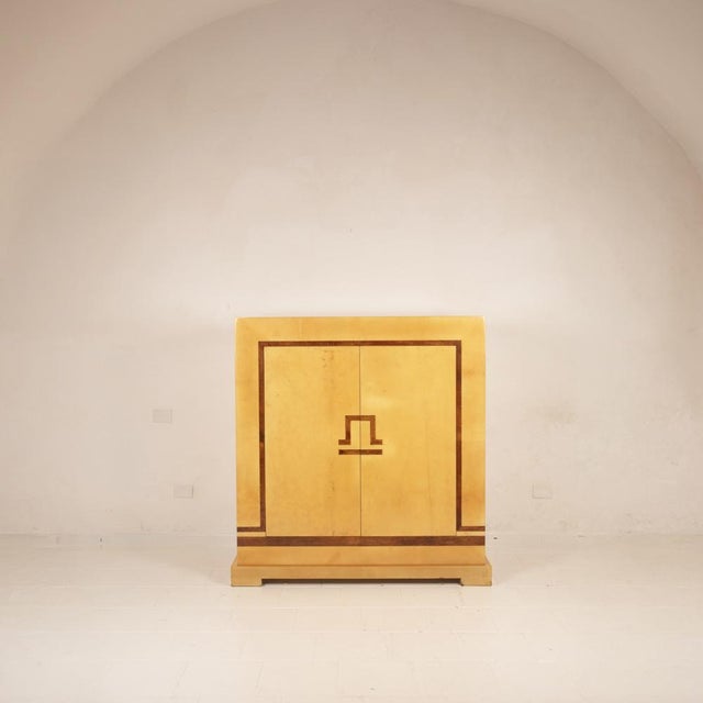 1970s Italian Goatskin Parchment Bar Cabinet by Giorgio Tura and Nucci Valsecchi for Tura, 1970 For Sale - Image 5 of 18