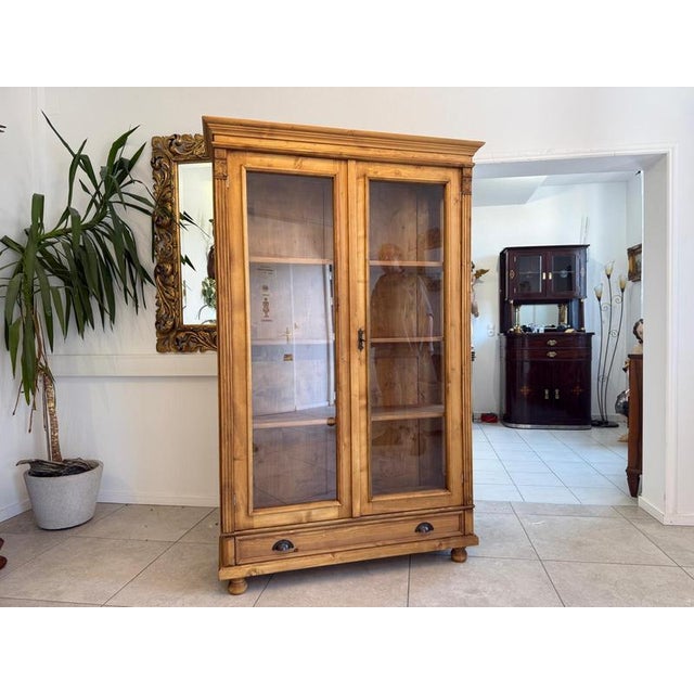 Antique Bookcase/Display Cabinet Dimensions: Height x Width x Depth 190 x 120 x 40 cm. For sale is an antique farmhouse...